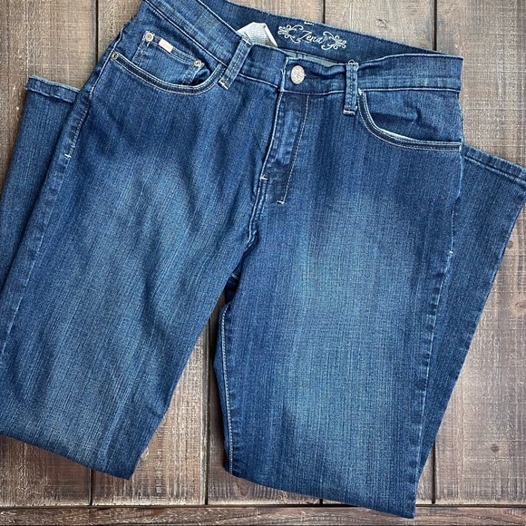 Zena Jeans bootcut embellished pockets 8p darkwash - Picture 2 of 5